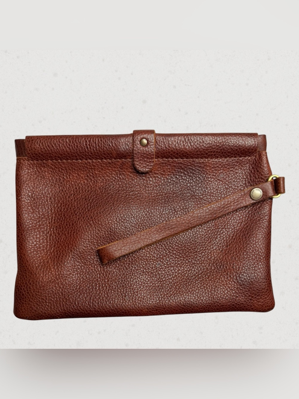 Portland Leather Famed Framed Clutch in Nutmeg